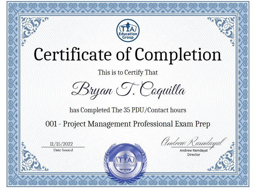 001 - Project Management Professional Exam Prep